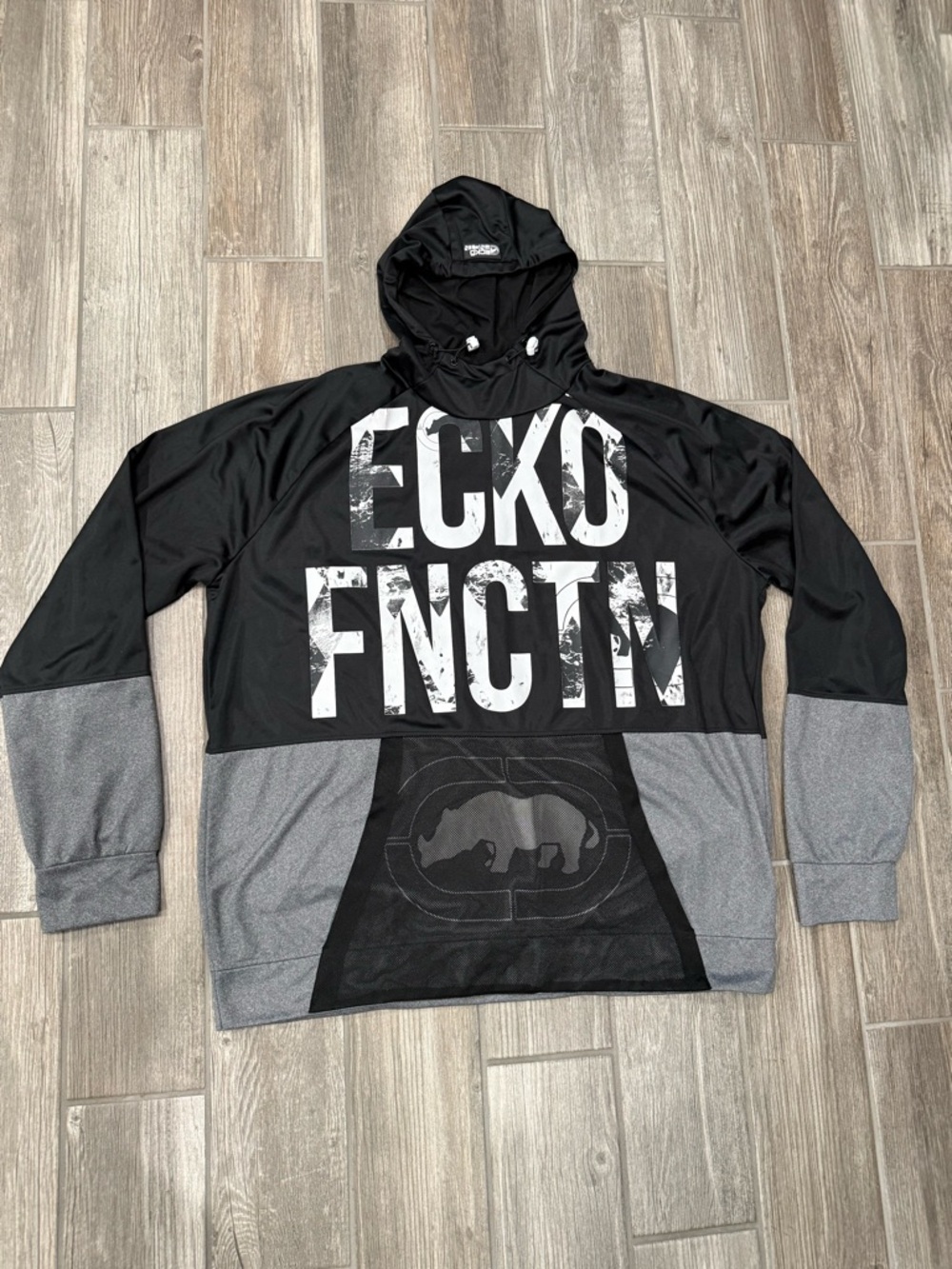 ECKO Function Men's Hoodie Size 3XL Black Gray Graphic Polyester